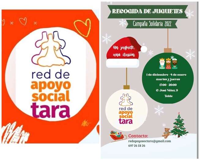 Cartel de presentación y de su primera campaña, la recogida de juguetes/TA.